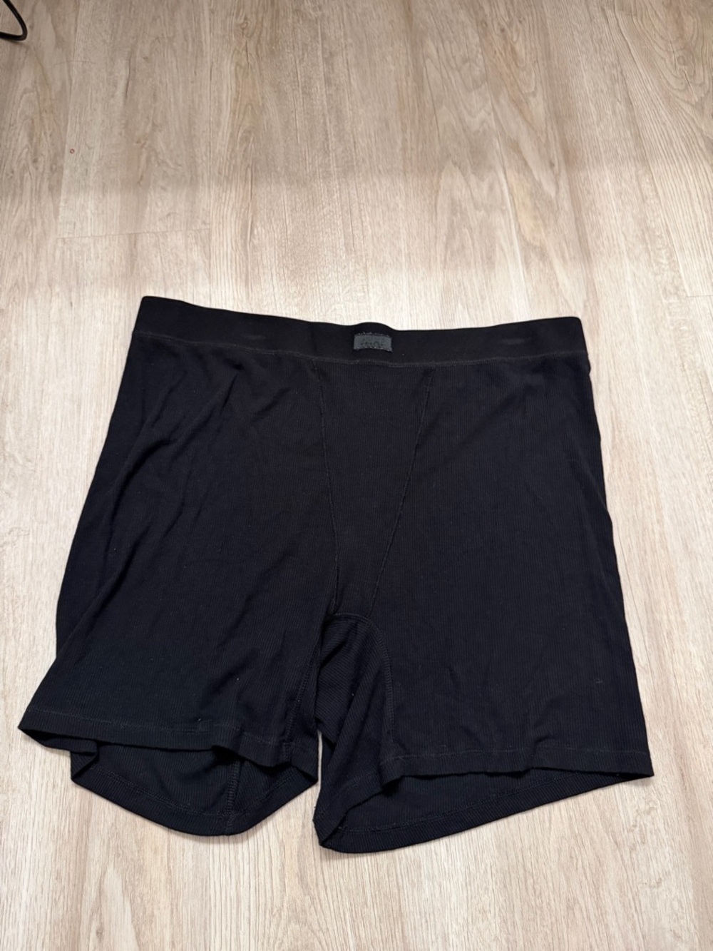SKIMS Black Women's Boxer Briefs - Ribbed Stretch